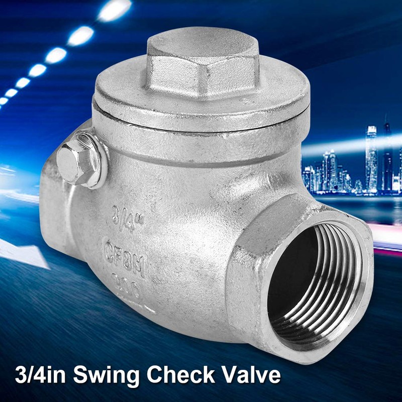 Oumefar 1pc 3/4" Check Valve Stainless Steel Swing Non Return
