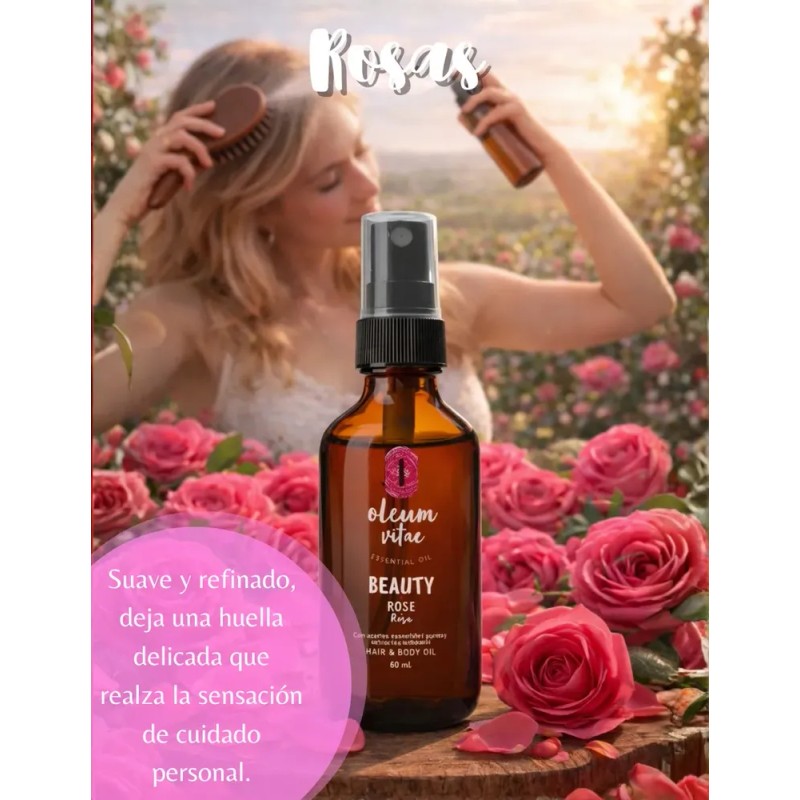 Aceite Para Cabello Con Aceite Esencial De Rosa 60ml