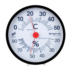 Niigata Seiki SK SK-1712KD Temperature and Hygrometer, Quick Scale Round, Black