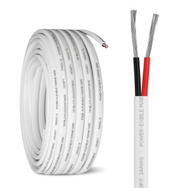 MOOKEERF 14 Gauge Marine Wire,20ft 14 AWG Duplex Marine Grade Wire,Tinned Copper Boat Cable,Marine Electrical Wire Cable for Automotive Boat Speakers Solar Outdoors