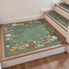 OJIA Floral Stair Treads Non-Slip Matching Mat Stair Runner for
