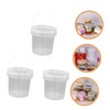 DOITOOL 3Pack Clear Plastic Bucket with Lid and Handle (1L)