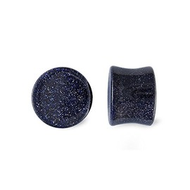 Scrap Metal 23 Pair Blue Goldstone Glass Plugs 00g 00 Gauge 10mm