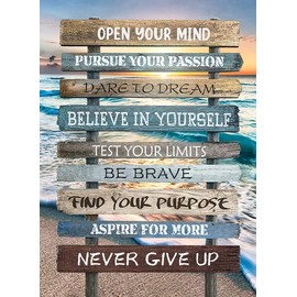 Musevial Inspirational Stamped Cross Stitch Kits - Colorful Printed Easy Pattern Needlepoint Kits Embroidery Crafts for Adults Beginners Gift 12x16 Inch