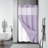 eachope Lavender No Hook Waffle Weave Shower Curtain with snap-in