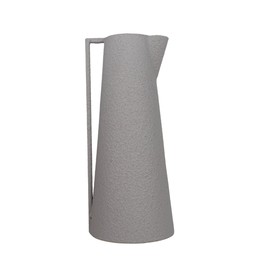 Foreside Home and Garden Textured Pitcher Vase Gray Metal - Foreside Home & Garden