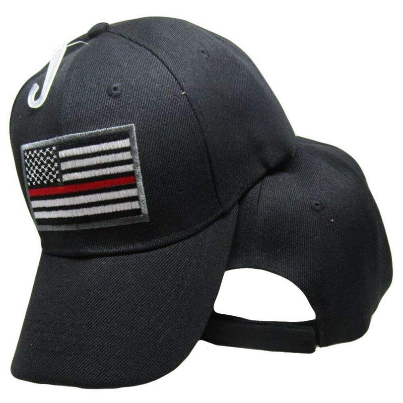 Trade Winds Black USA Thin Red Line Cap Low Profile