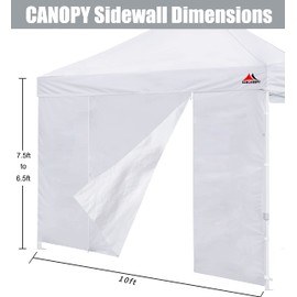SCOCANOPY Canopy Door for 10x10 Canopy Frame,1 Pack Sidewall Only,Grey