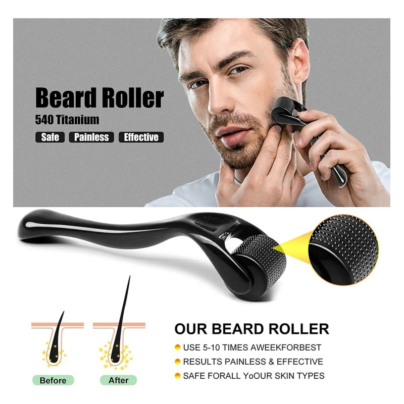 3pzs Rodillo Facial Titanio 0.33mm Para Colágeno