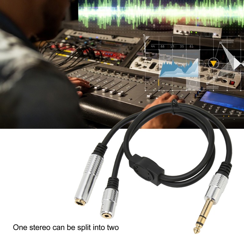 1 Split in 2 Sound Cable 1/4 Inch TRS Stereo