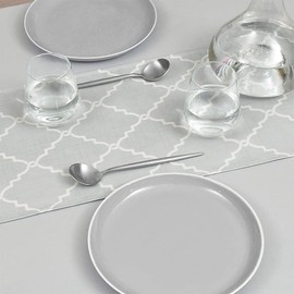 W2701320 Table Runner, Laminate, Waterproof, Scandinavian, Table Center, 70.9 inches (180 cm), Wipeable, Gray, Simple, Stylish, Style Decor