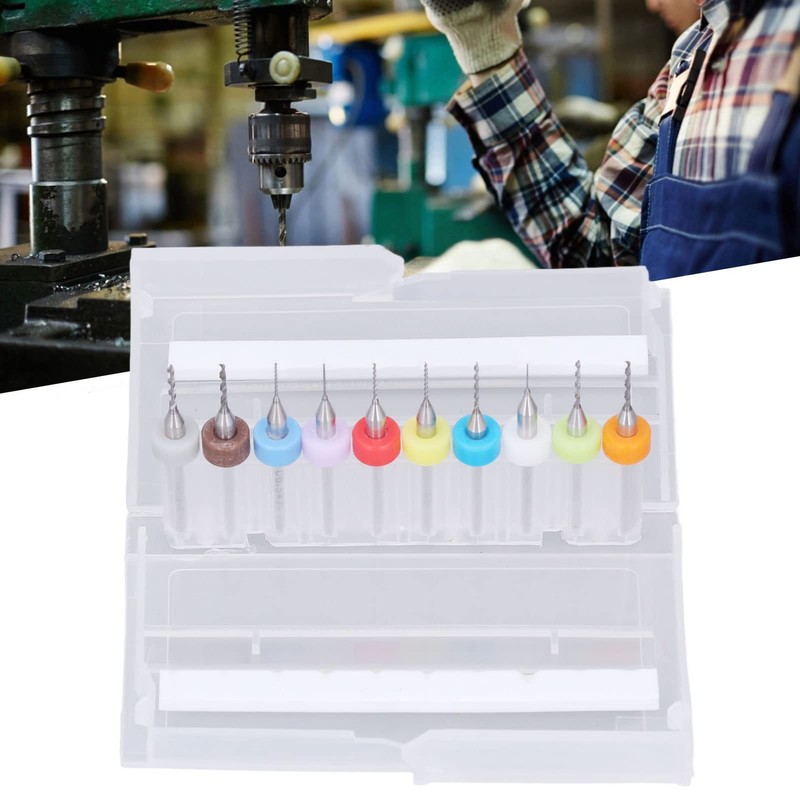 10pcs Mini Drill Bit Colour Micro Spiral Flute CNC Cutter