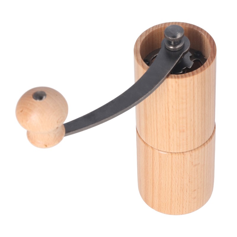 Manual Coffee Grinder Adjustable Detachable Beech Wood Stainless Steel Core