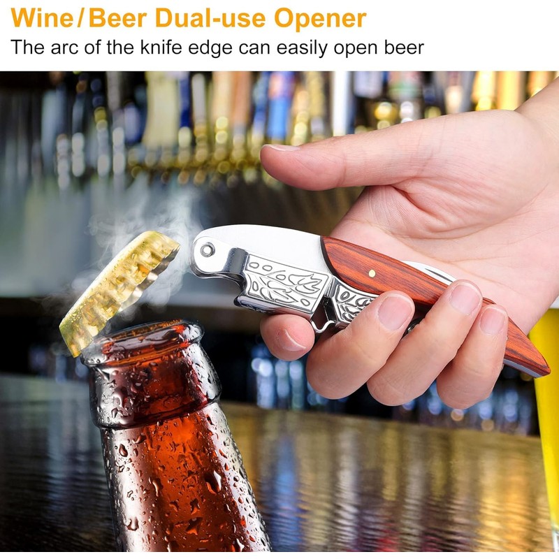 HOOMIL Wine Opener, 3-in-1 Professional Corkscrews for Wine Bottles with