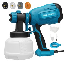Paint Sprayer, 700W HVLP Spray Gun with 4 Brass Nozzles & 3 Patterns, Paint Gun with Adjustable Spray Width, Paint Sprayers for Home Furniture, Cabinets, DIY Works, Door, Garden Chairs etc