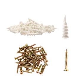 MANICAF Insulation Dowels, Pack of 40 Dowels for Insulation, 14 mm x 45 mm Dowel Set, Insulation Dowels Styrofoam Dowels, Self-Drilling Hard Foam Dowels (20 Pieces Facade Dowels, 20 Pieces Screws)