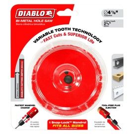 Diablo Bi-Metal Hole Saw with Variable Tooth Design for Faster Cuts - Fits with Snap-Lock Plus Mandrel System - 4" Diameter, 2-3/8" Length - DHS4000