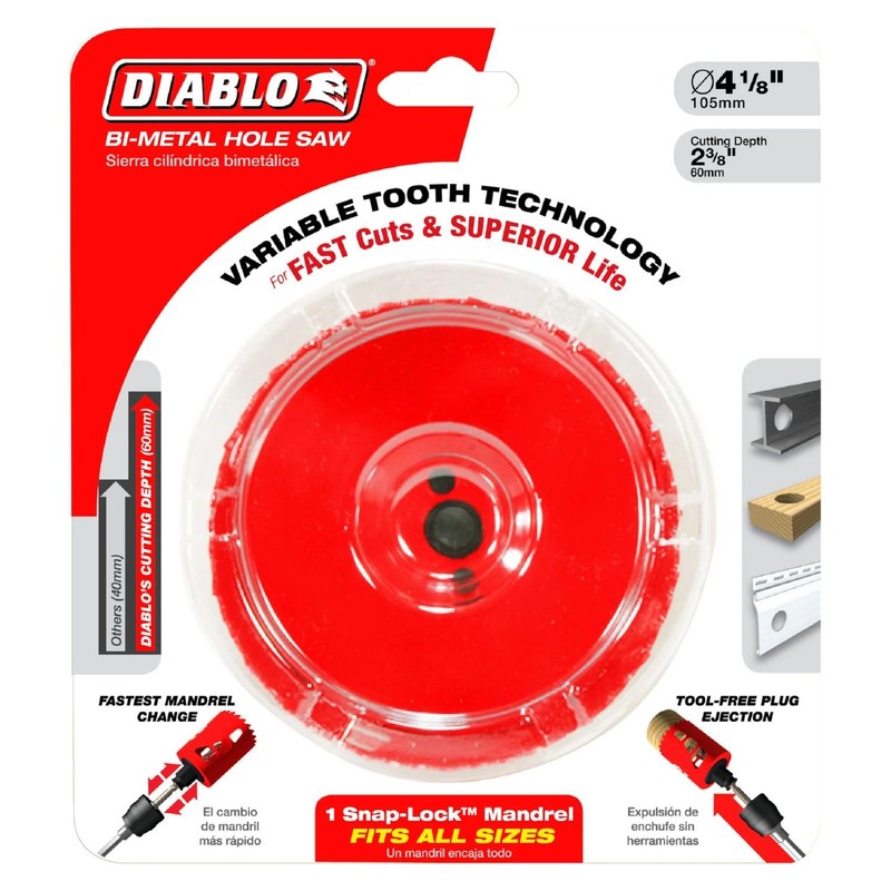 Diablo Bi-Metal Hole Saw with Variable Tooth Design for Faster