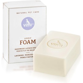 animaux vimi – Lovely Foam Dog Shampoo for Sensitive Skin - Handmade Lather Dog Soap for Extra Shine - Relief for Dry, Itchy Skin - Purely Natural & Certified Organic Ingredients - Lavender - 3.53 oz