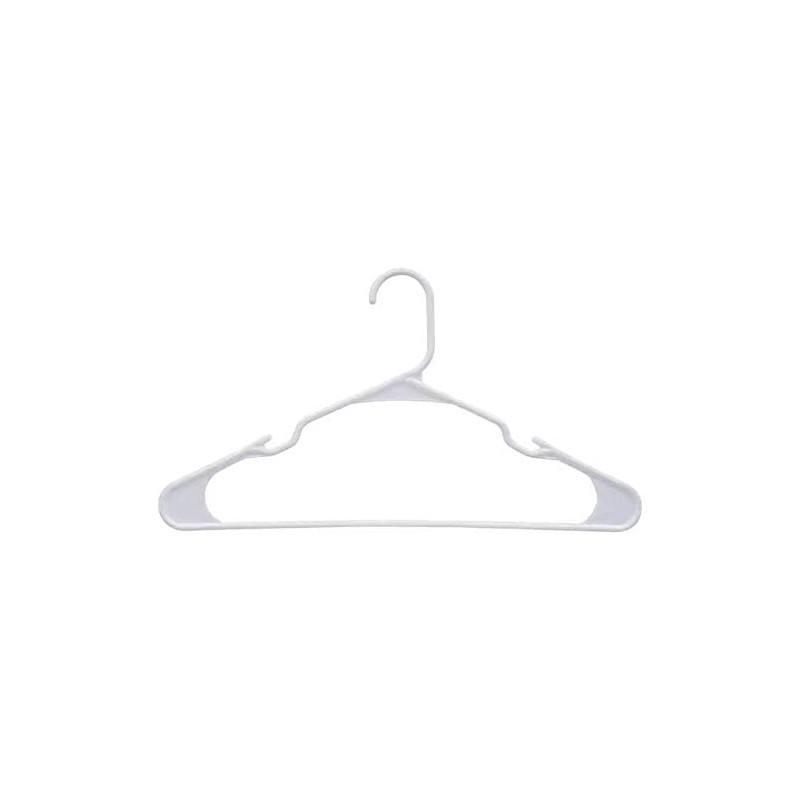 ESSENTIALS White Plastic Adult-Sized Hangers, 7 Hangers Per Package