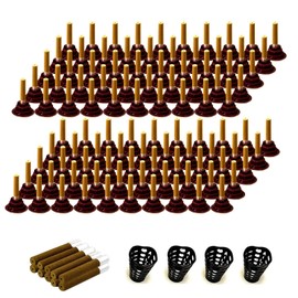 110Pcs Moxibustion Sticks and 100Pcs Self-stick Base, 5-Years Moxa Cone Moxi Stick for Chinese Traditional AiJiu Body Acupuncture, 4Pcs Protective Covers and 1Pcs Acupoint Map