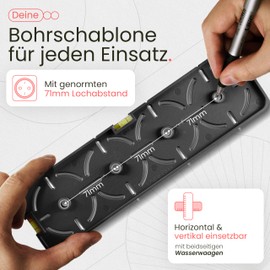 LAINFELD Drilling template for sockets, including spirit level, electrician, spirit level for socket, flush-mounted box, cavity wall socket, rough construction template