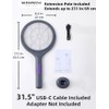 Electric Fly Swatter with Extendable Handle & Rotating Head, 3000V