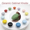 Joyangy 10Pack Ceramic Cabinet Knobs, 1.26Inch/32mm Green Round Drawer Dresser