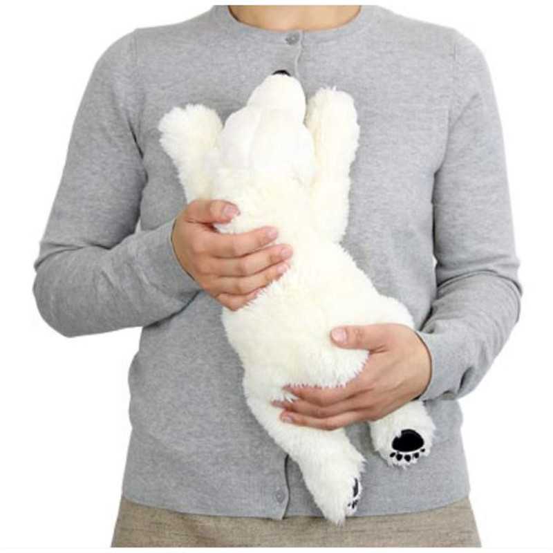 TAMMYFLYFLY Sleep Polar Bear Plush,Cute Stuffed Animal, Plush Toy, 14