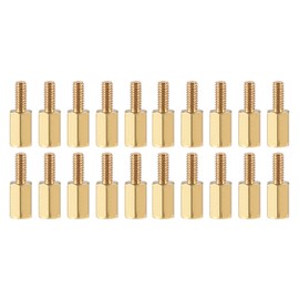 YOKIVE 20 Pcs M2.5 Standoff Screws, Brass Hex PCB Standoffs, Keep Height Consistent, Great for Motherboard (Gold Tone, 7mm+6mm)