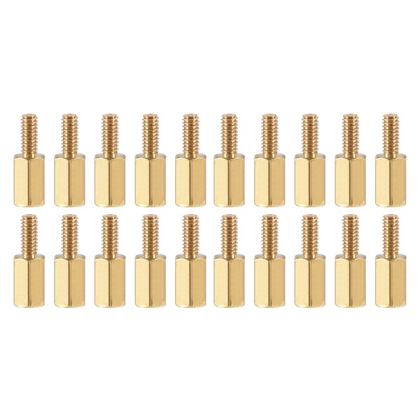 YOKIVE 20 Pcs M2.5 Standoff Screws, Brass Hex PCB Standoffs,