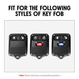WORCAS Key Fob Cover Case Compatible with Ford E-150 250 350 450 150 250 350 Edge Escape Escort Excursion Expedition Explorer TRAC F-150 250 350 150 250 F350 Freestyle Ranger Windstar 3 Button