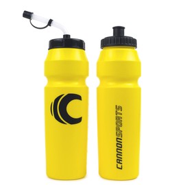 Cannon Sports 1 Liter Squeeze Water Bottle with Straw Lid New Easy Grip 34 Oz Pack of 2 (Yellow)