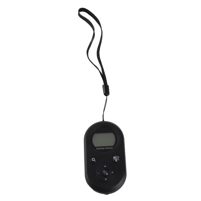 Pocket Radio Black with Backlight Rechargeable LCD Display 500mAh Portable