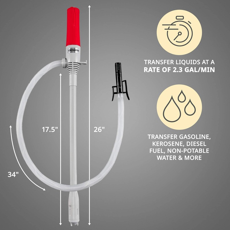 DEWAY Automatic Battery Powered Fuel Transfer Pump with Auto-Stop