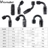 VVORHSBELL 4AN Hose End Fitting 90 Degree Swivel Aluminum Black