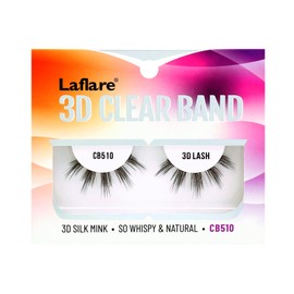 Laflare Wispy Fluffy Brown colored Strip Lashes Look Like Eyelash Extensions Clear Band 3D Natural Look Volume Lashes (CB510)