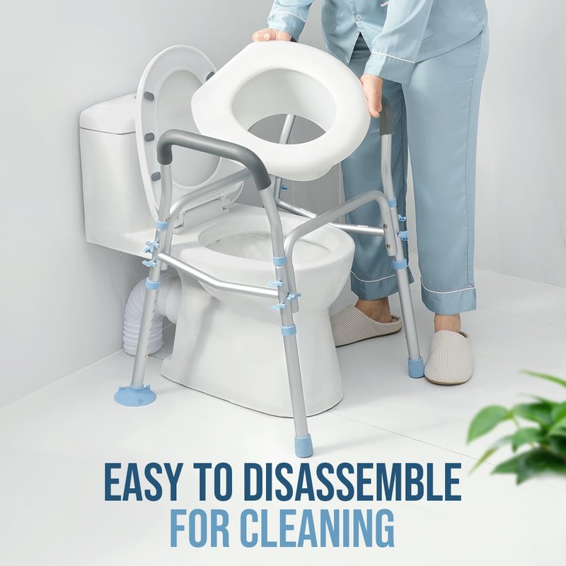 OasisSpace Stand Alone Raised Toilet Seat 400lbs - Medical Raised