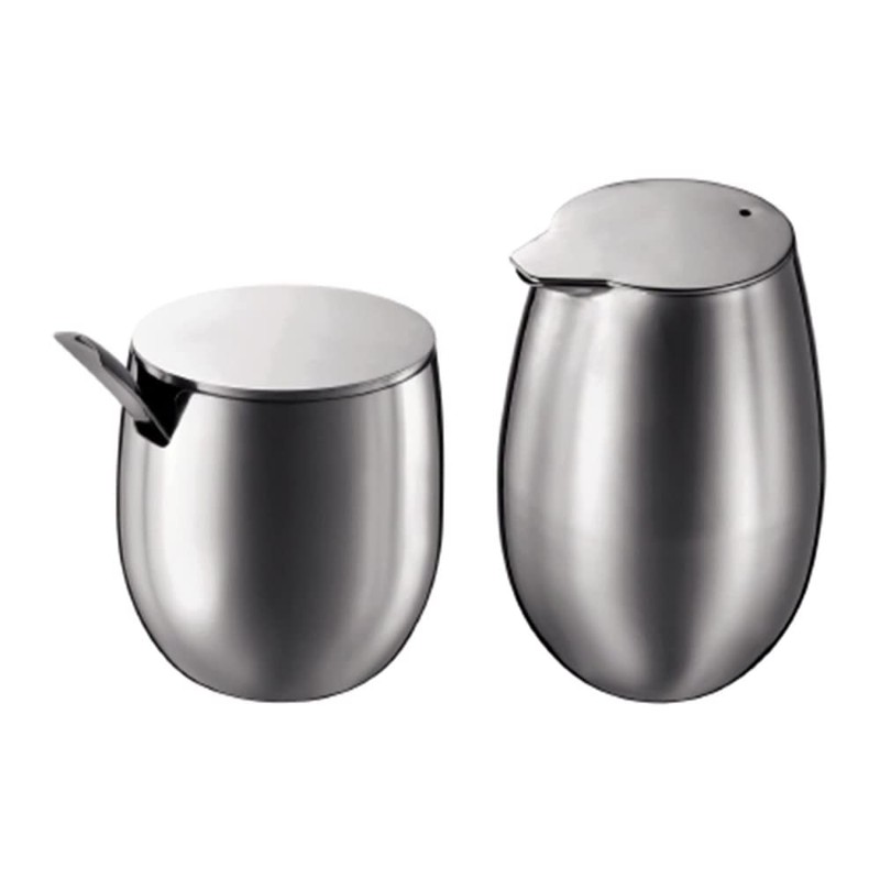 Bodum COLUMBIA Zucker- und Milch-Set (Edelstahl, Milchkännchen, Zuckerdose) matt