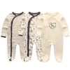 Kiddiezoom Baby Boys Girls Sleep Suit 3 Pack