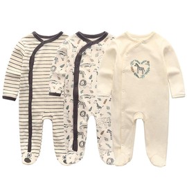 Kiddiezoom Baby Boys Girls Sleep Suit 3 Pack