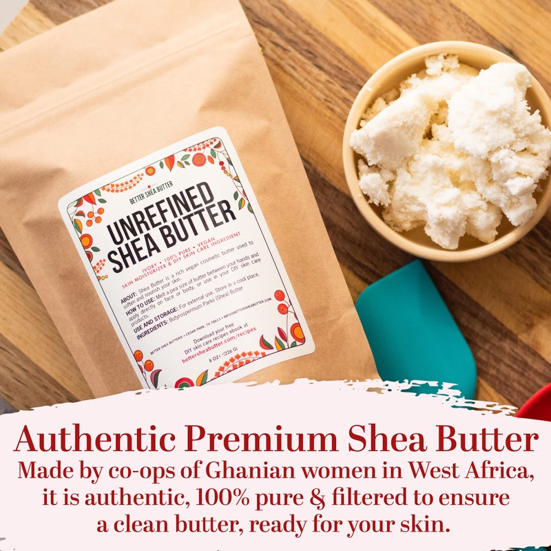 Body Butter Making Kit with Unrefined Shea Butter, Raw Cocoa