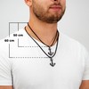 SERASAR Men's Premium Leather Necklace, Stainless Steel Pendant, Secure Clasp,