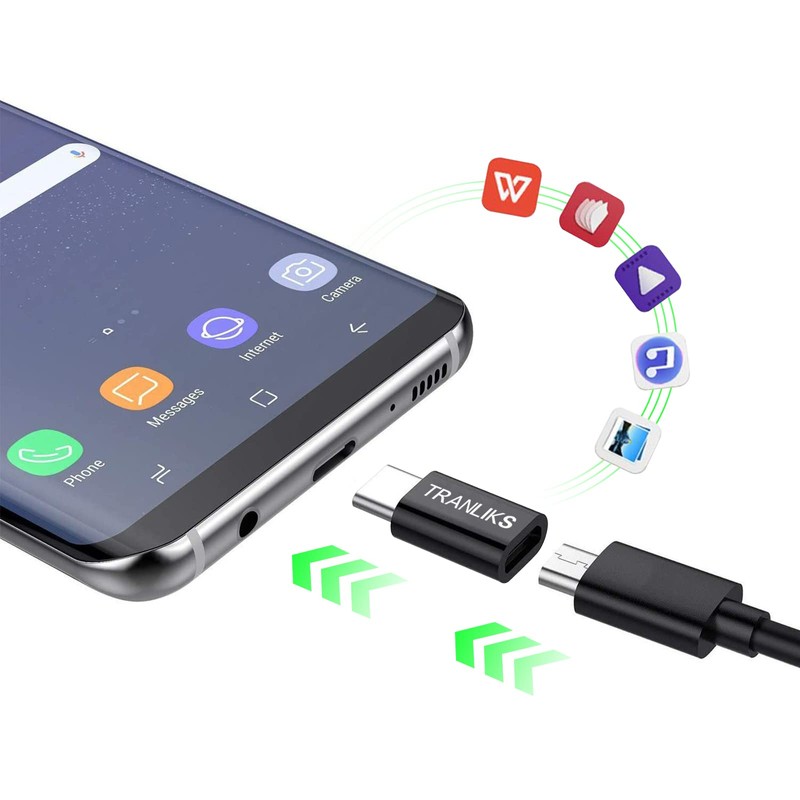 TRANLIKS 5 Pack Micro USB to USB C Adapter Micro