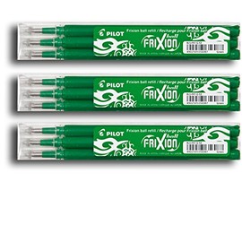 Pilot Frixion Erasable Rollerball Pen Refills (Set of 9, Green)