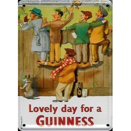 Guinness Football Fans metal postcard / mini-sign 110mm x 80mm