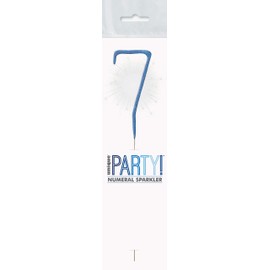 Blue Glitz Number 7 Birthday Sparkler (17cm) - Perfect for Birthday, Anniversary & Milestones Celebration - 1 Pc