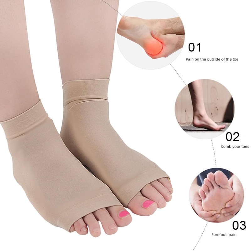 IKOPFLN 1 Pair Ankle Support Gel Heel Socks Ankle Protection