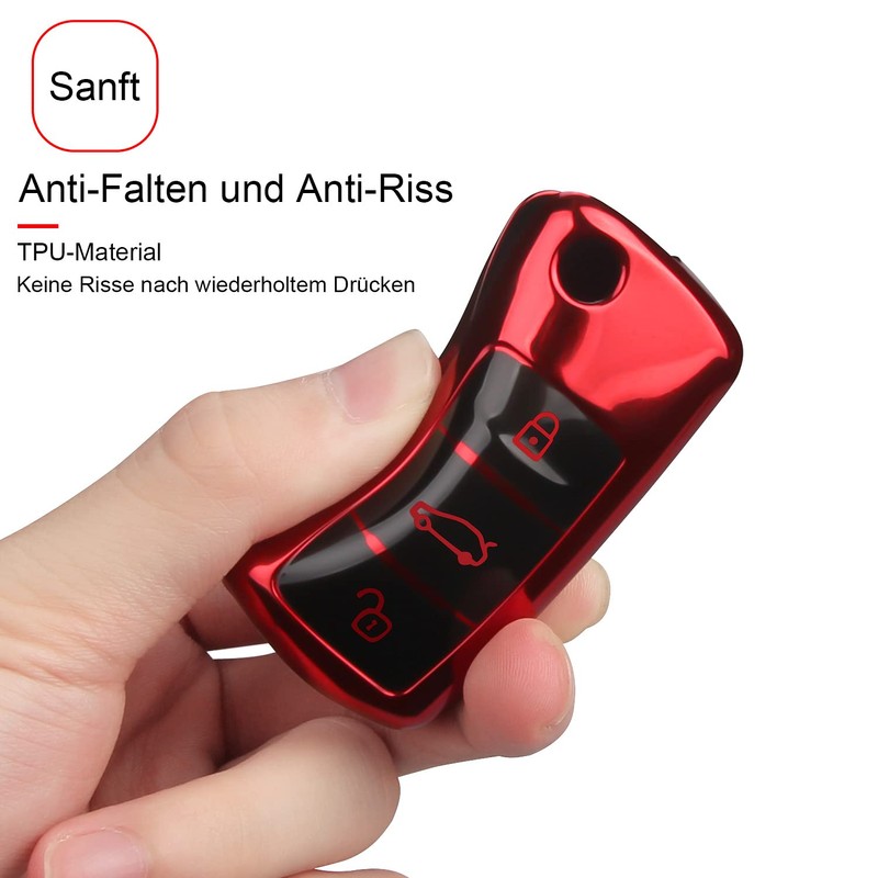 QBUC Car Key Case for VW, TPU Dustproof Key Box,