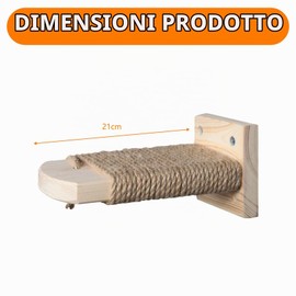4 in 1 Parete da Arrampicata per Gatti, Scala a Muro per Gatti, Scale e Gradini da Parete per Gattis, Scaletta in Legno Massiccio di Gomma con Corda di Luta per Graffiare, Fino a 35 kg